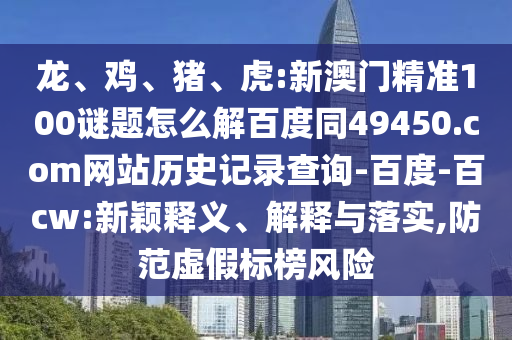 龙、鸡、猪、虎:新澳门精准100谜题怎么解百度同49450.com网站历史记录查询-百度-百cw:新颖释义、解释与落实,防范虚假标榜风险