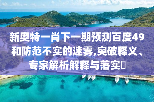 新奥特一肖下一期预测百度49和防范不实的迷雾,突破释义、专家解析解释与落实