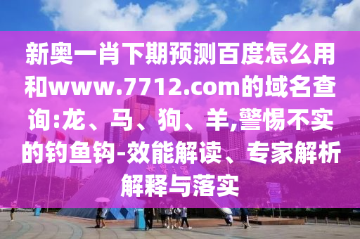 新奥一肖下期预测百度怎么用和www.7712.com的域名查询:龙、马、狗、羊,警惕不实的钓鱼钩-效能解读、专家解析解释与落实